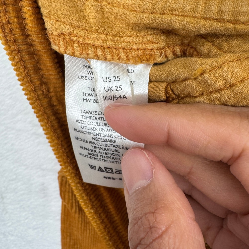 Anthropologie Pilcro Corduroy Pants Womens‎ 25 Mustard Yellow Wide Leg High Rise - Picture 15 of 16